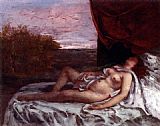 Femme Nue Endormie by Gustave Courbet